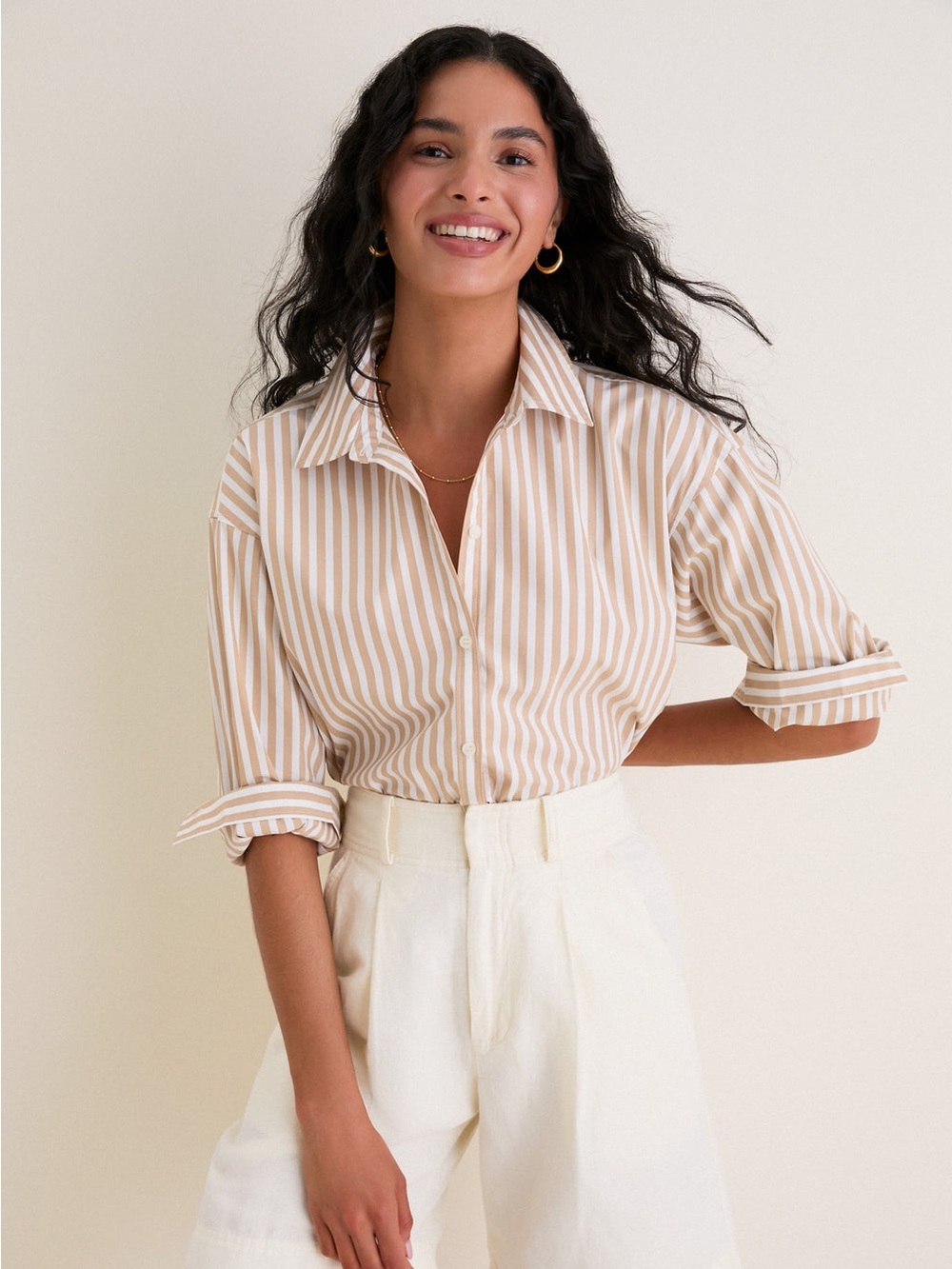Tuckernuck Salted Caramel Stripe Wexler Button Down Size Medium Long Sleeve